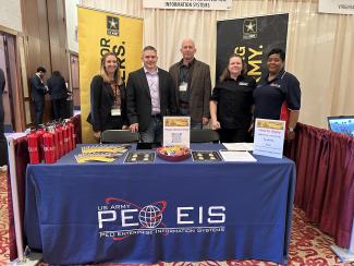 PEO EIS Human Resources personnel man the booth at a recent hiring event